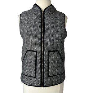 Merokeety Womens Front Zip Vest Black White Size Medium